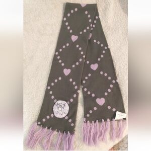 Sanrio Kuromi Charcoal Gray Pink Purple Knit Scarf